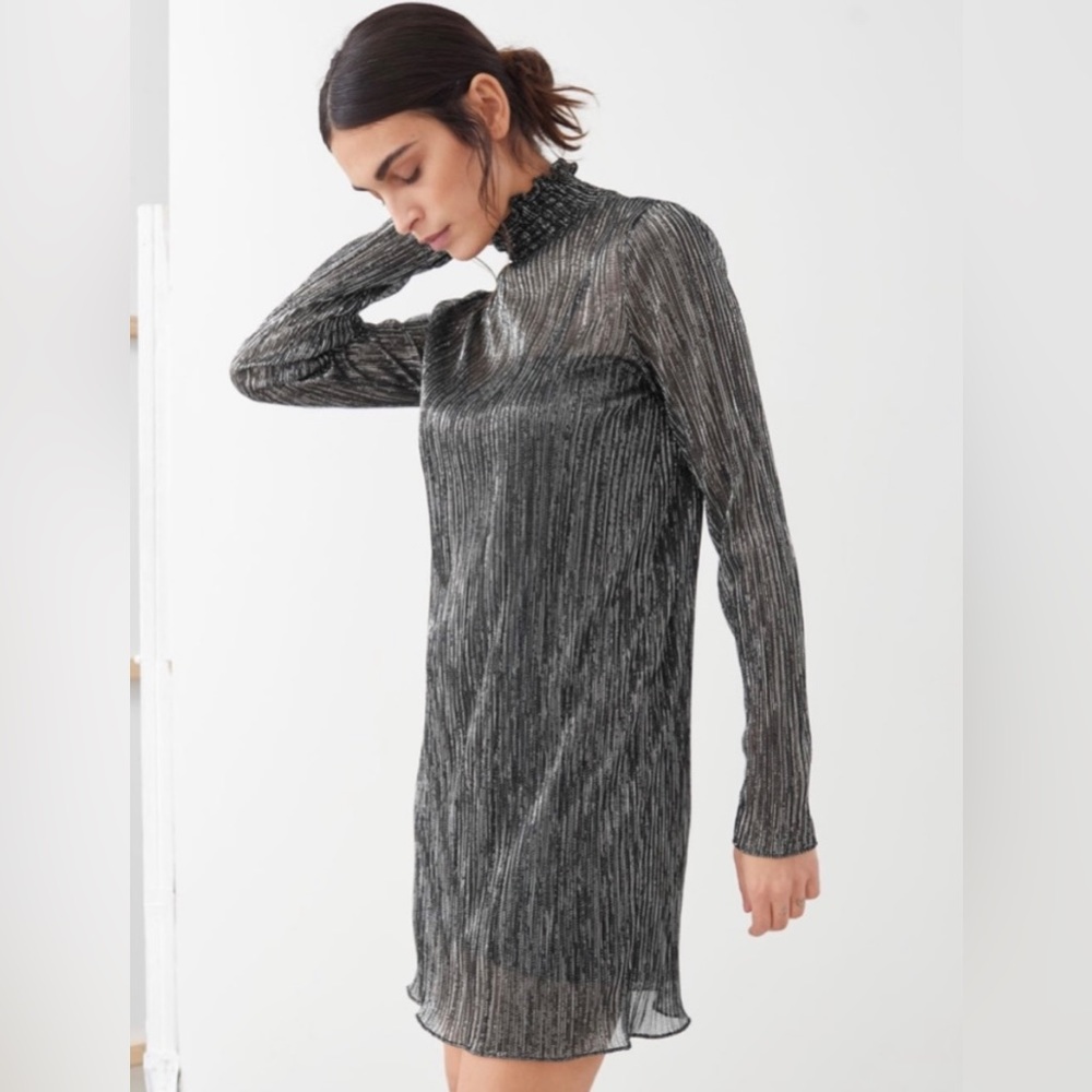 Stockholm Atelier | & Other Stories Metallic Threaded Mesh Dress